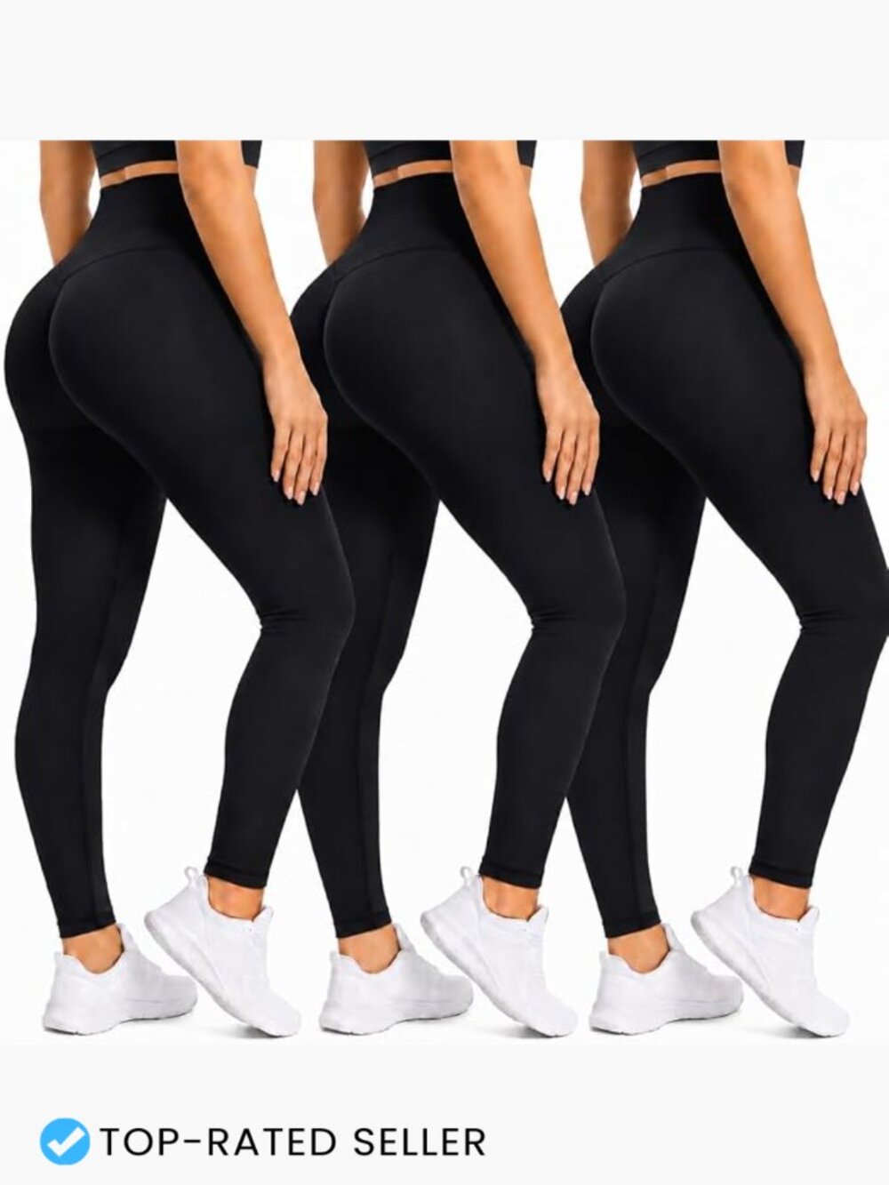 High Waisted Leggings 3 Pack Tummy Control Yoga Pants Workout Running Activewear